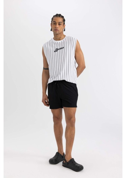 Fit Sporcu Baskılı Esnek Dokulu Kısa Boy Deniz Şortu B5952AX24HS fırsatları