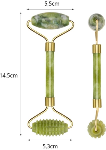 Yeşim Taşı Face Roller, Doğal Taş Masaj Aleti, Tırtıklı Jade Roller, Ferahlatıcı Bakım modelleri