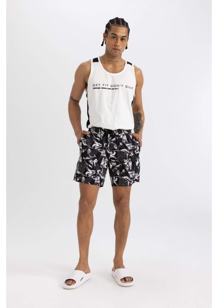 Fit Regular Fit Baskılı Esnek Dokulu Diz Boyu Sporcu Deniz Şortu B5994AX24HS modelleri