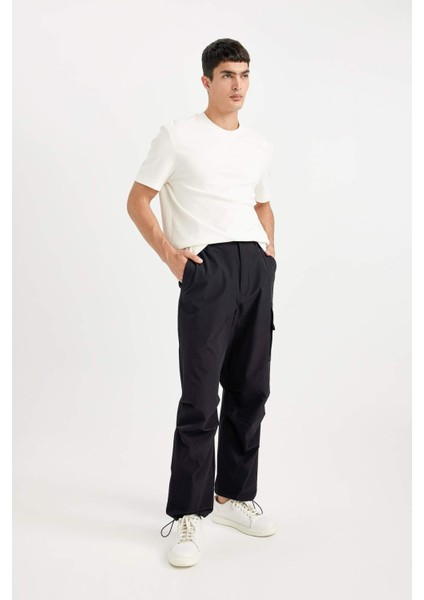 Yazlık Pantolon Relax Fit Rahat Kesim Kargo Cepli Beli Paçası Lastikli B4519AX24SP