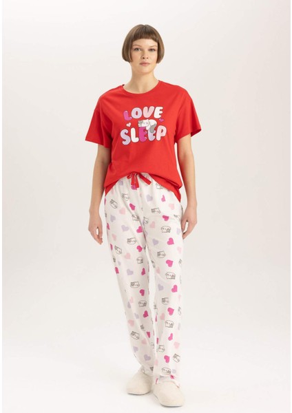Fall in Love Regular Fit Baskılı Kısa Kollu Pijama Takımı B6207AX24SP fırsatları