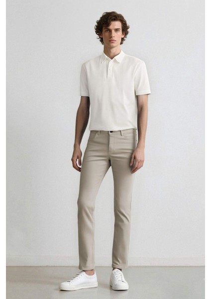 Yazlık Chino Kanvas Pantolon Slim Fit Dar Kesim Cepli Dar Paça T1055AZ24SP