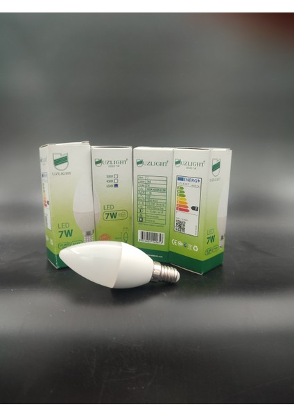 LED Ampul (E.14) Mum Ampul,beyaz Işık (7.watt=60 Watt)(4.adetli Paket)