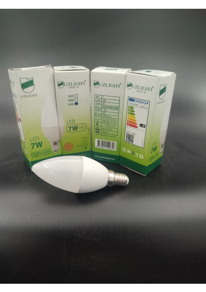 LED Ampul (E.14) Mum Ampul,beyaz Işık (7.watt=60 Watt)(4.adetli Paket)
