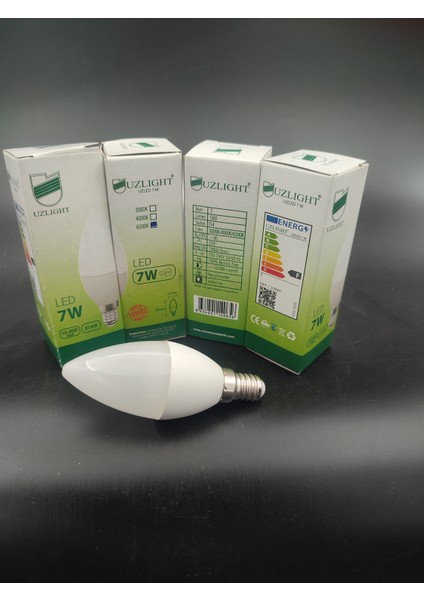 LED Ampul (E.14) Mum Ampul,beyaz Işık (7.watt=60 Watt)(4.adetli Paket)