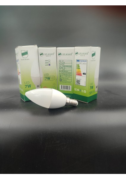 LED Ampul (E.14) Mum Ampul,beyaz Işık (7.watt=60 Watt)(4.adetli Paket)