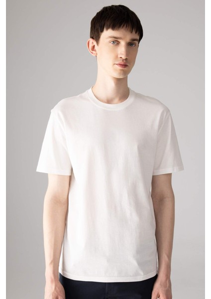 %100 Pamuk New Regular Fit Bisiklet Yaka Basic Düz Kısa Kollu Tişört V7699AZ24SP