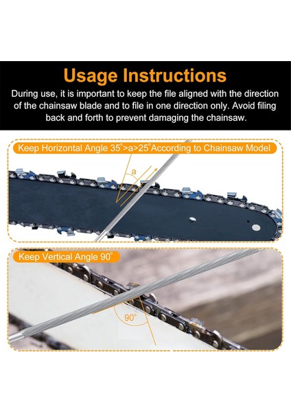 7/32 Inç Zincir Testere Dosyası 6 Adet, Yuvarlak Zincir Bileme Dosyası, (Yurt Dışından) fırsatları