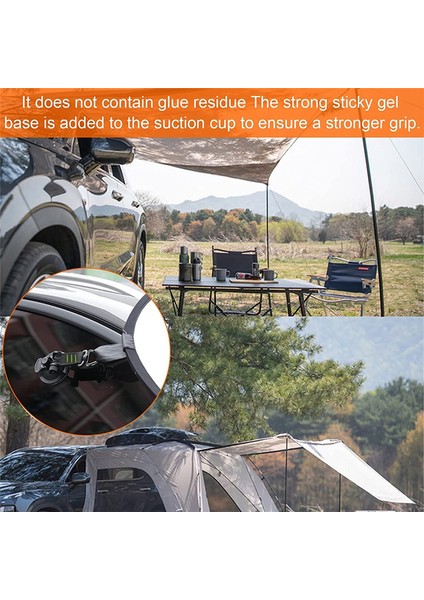Tente Için 4 Adet D Halkalı 360° Dönebilen Kancalı Vantuz-Kırmızı (Yurt Dışından)