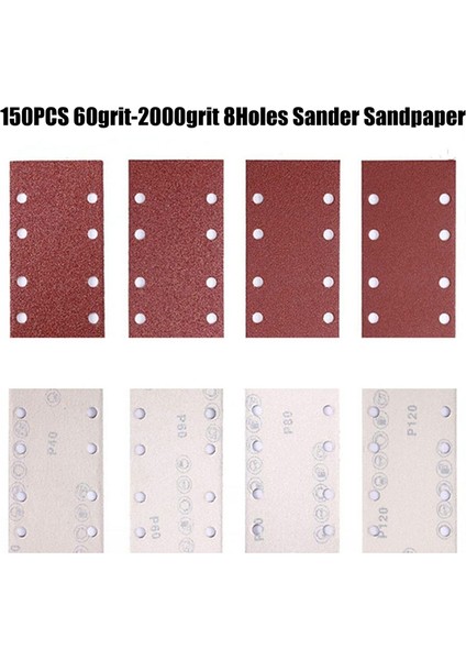 60-2000 Grit 8 Delik Zımpara Makinesi Kare ve Islak Zımparalama Son Işlemi 150 Adet (Yurt Dışından) fırsatları