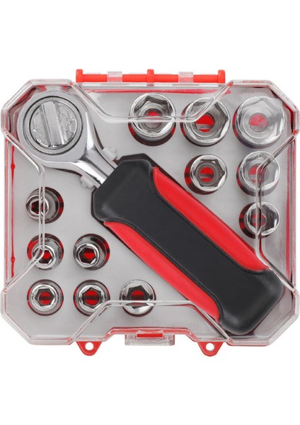 13 Parça Manşon Kombinasyon Seti Cırcırlı Anahtar Manşonu Oto Tamir Aleti (Yurt Dışından)