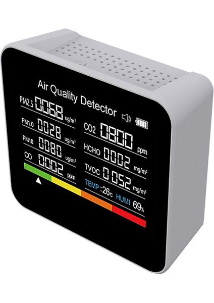 9'u 1 Arada Hava Kalitesi Monitörü Ölçer Karbondioksit Pm2.5 Pm1.0 Algılama (Yurt Dışından)
