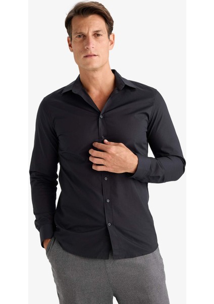 Slim Fit İtalyan Yaka Non Iron Ütü Gerektirmeyen Uzun Kollu Gömlek A7803AX24SP modelleri