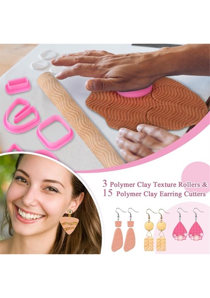 Küpe Yapımı Için 18 Parça Polimer Kil Kesici, Polimer Kil Silindiri (Yurt Dışından) fırsatları