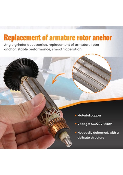 Açı Taşlama Makinesi Için AC220V-240V Armatür Rotor Çapası (Yurt Dışından)