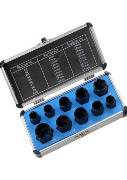 10 Adet Somun Sökme Somun Hasarı Cıvata Çıkarma Aleti Seti Yüksek (Yurt Dışından) fiyatları