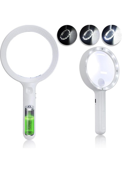 Büyüteç Işık - 12 LED Elde Taşınabilir Okuma 3 Aydınlatma Modu, (Yurt Dışından) fiyatları