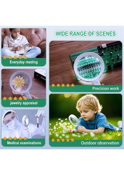 Büyüteç Işık - 12 LED Elde Taşınabilir Okuma 3 Aydınlatma Modu, (Yurt Dışından) modelleri