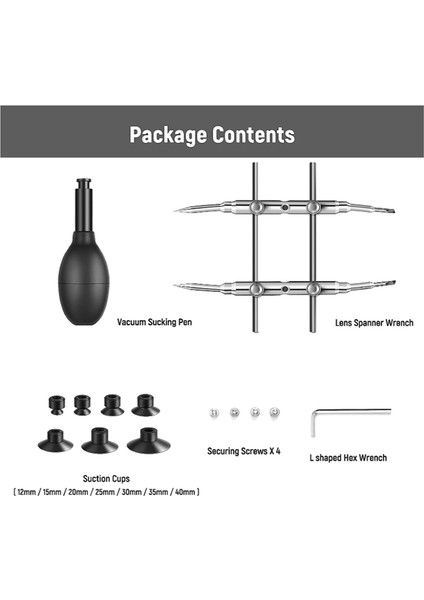 Lens Emici ve Anahtar Seti, 7 Vantuz ve Kavisli Uçlarla (Yurt Dışından) fiyatları