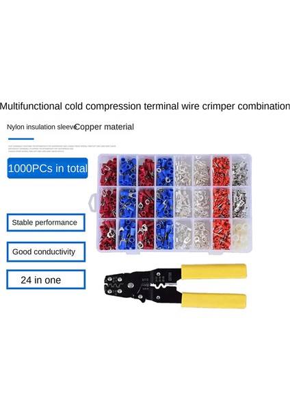 Terminal Bloğu 24'ü 1 Arada Çatal Şekilli Uç Sıkma Pensesi Kombinasyonu (Yurt Dışından) fiyatları