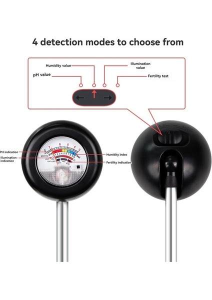 4'ü 1 Arada Toprak Test Cihazı Nem Ölçer Nem, Ph ve Verimlilik Ölçer (Yurt Dışından)