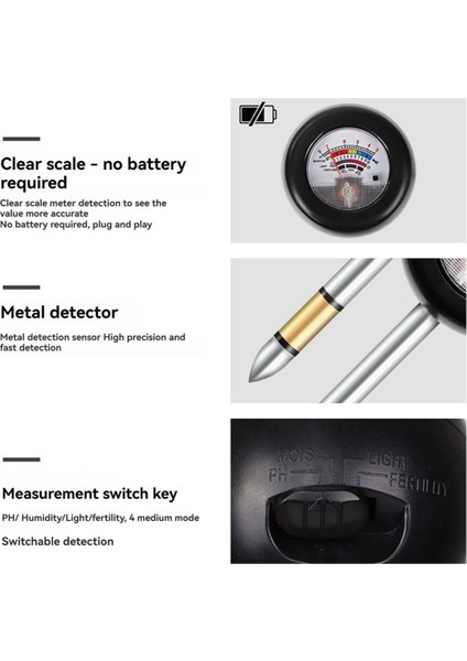 4'ü 1 Arada Toprak Test Cihazı Nem Ölçer Nem, Ph ve Verimlilik Ölçer (Yurt Dışından) modelleri