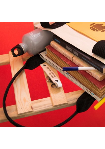 Araç Kullananlara Özel Isim Plaka ve B Rh (-) Kan Grubu Yazılı 2'li Anahtarlık Set, Kırmızı-Sarı-Syh