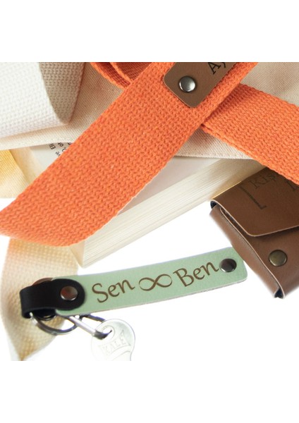 Maceracılara Özel, Isim Plaka ve 0 Rh (+) Kan Grubu Yazılı Deri X2' Li Anahtarlık Seti, Pudra-Laci