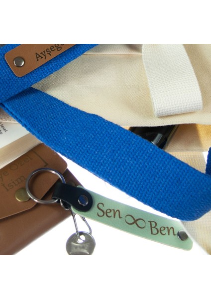 Hız Tutkunlarına Özel, Isim Plaka ve A Rh (-) Kan Grubu Yazılı Deri X2 Anahtarlık, S Kahve-Bordo-Syh