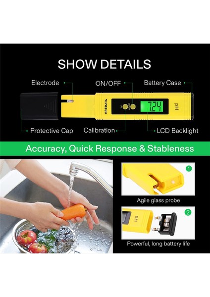 Ph&tds Metre Kombosu 0.05PH Yüksek Doğruluklu Ph Metre Kalemi (Yurt Dışından) indirimleri