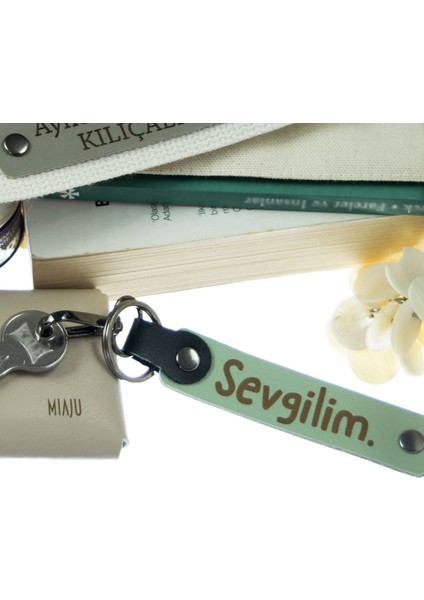 Kuryelere Uygun, Isim ve Plaka Yazılı Kişiselleştirilen X2'li Anahtarlık Set, Nar Çiçeği-S Kahve-Syh