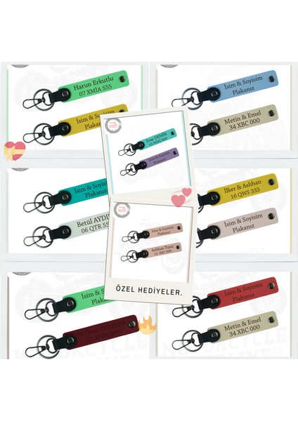 Harf Harf Size Özel – Deri 2’li Anahtarlık Seti Plaka ve Isimli Seçeneklerle, Mor Menekşe-S Kahve-Sk fiyatları