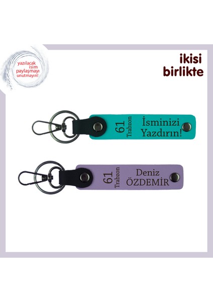 Çocukluğunu Geçirdiğin Şehre Vefa, 61 Trabzon Desenli Anahtarlık Takımı, Koyu Turkuaz-Mor Menekşe