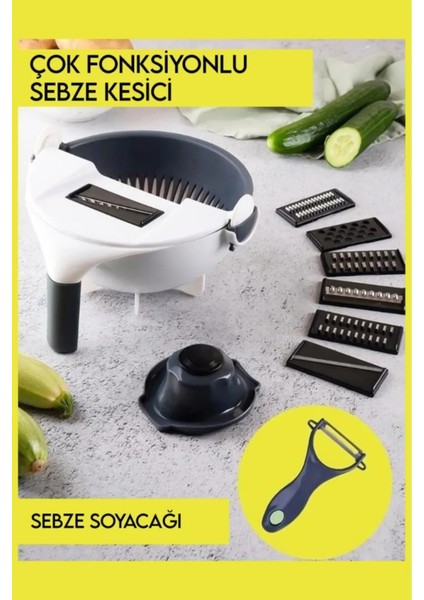 11 Parça Çok Amaçlı Süzgeçli Sebze Doğrayıcı ve Rende Seti – Dilimleyici & Yıkama Kabı indirimleri