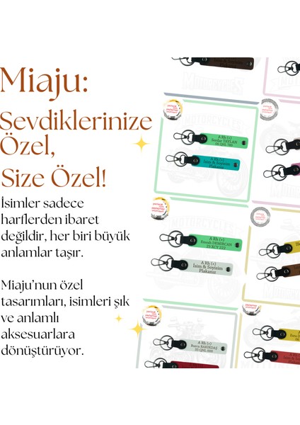 Motor Severlere Özel, Isim Plaka ve 0 Rh (+) Kan Grubu Yazılı X2 Anahtarlık, Yavruağzı-F Yeşil-Laci fiyatları