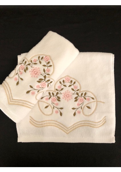 Çiçek Nakışlı Mini Tek Havlu - 30 x 50 cm fiyatları