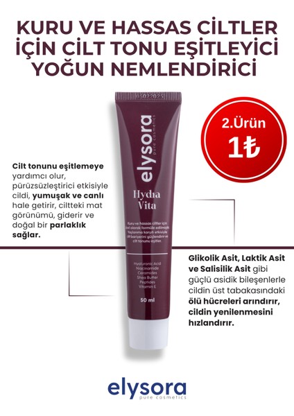 Cılt Tonu Eşitleyici, Kuru/ Hassas Ciltler Için, Hyaluronic Acid, Yoğun Nemlendirici Krem 50 ml