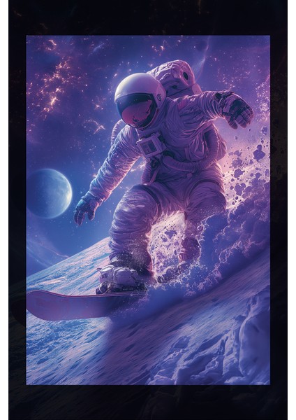 Kayak Yapan Astronot Kanvas Tablo