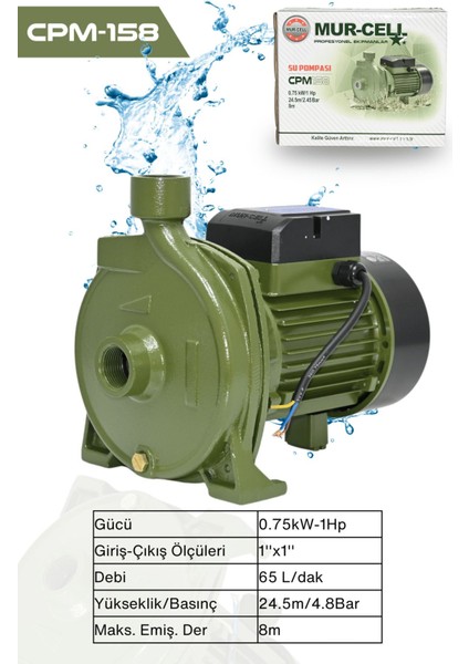 CPM-158 Su Pompası 0.75KW 1hp Santifürüj Pompa fırsatları