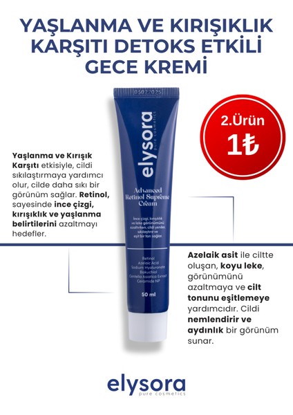Leke, Yaşlanma Karşıti, Gözenek Sıkılaştırıci, Retinol Krem, Gece Bakım Kremi 50ML