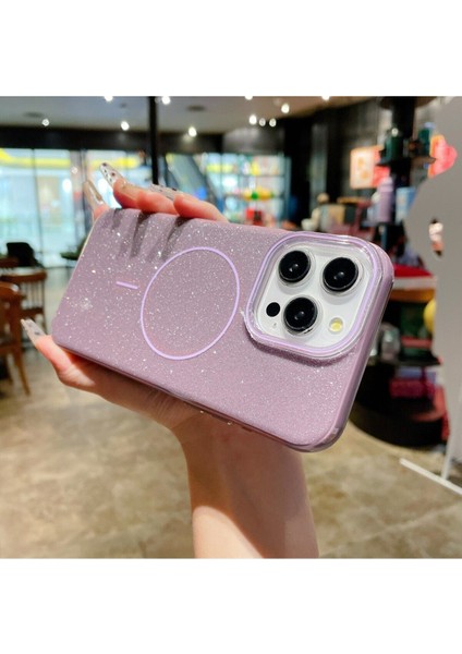 Iphone 16E Telefon Kılıfı Simli Parlak Işıltılı Magsafe Destekli Kılıf