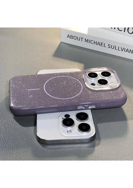 Iphone 16E Telefon Kılıfı Simli Parlak Işıltılı Magsafe Destekli Kılıf