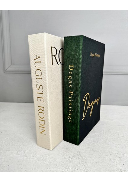 Kumaş Kaplı Dekoratif Kitap Kutusu Krem Gold fırsatları