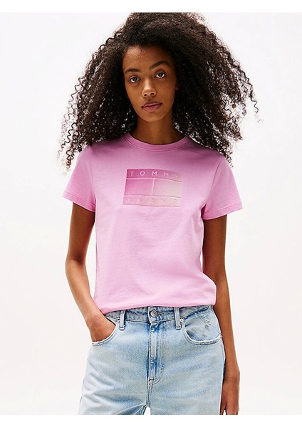 Tjw Reg Gradıent Flag Ss Kadın Pembe T-Shirt DW0DW20905U06 modelleri