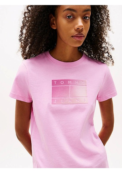 Tjw Reg Gradıent Flag Ss Kadın Pembe T-Shirt DW0DW20905U06 fırsatları