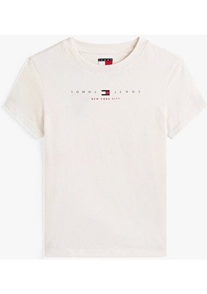 Tjw Slım Tj Us Lınear Ss Tee Kadın Beyaz T-Shirt DW0DW21422YBH indirimleri