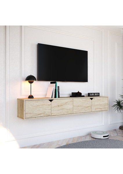 Nova 180 cm Duvara Monte Kapaklı Modern Tv Ünitesi Ekonomik Tv Ünitesi Traverten modelleri