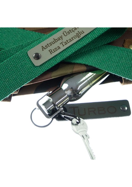 Biker Stiline Özel, Isim Plaka ve A- Kan Grubu Yazılı Anlamlı Motor X2 Anahtarlık, Kırmızı-Mavi-Laci