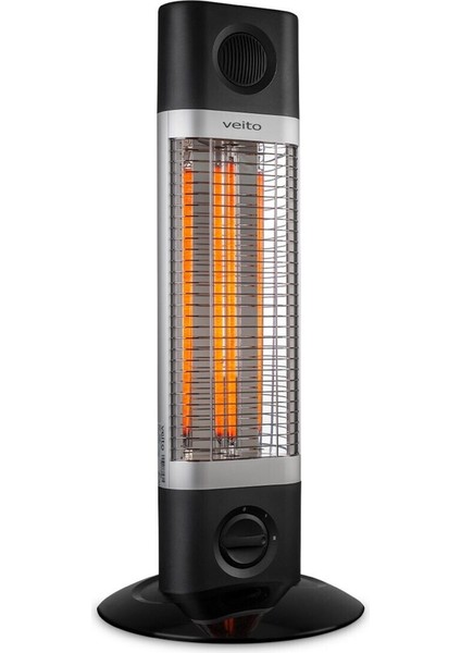CH1200 Lt Nano Sarınımlı Karbo Infrared Ufo Elektrikli Isıtıcı, Siyah