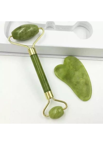 Doğal Taş Masaj Aleti ve Kalp Gua Sha Yüz Bakım Taşı, Haki Renk fiyatları